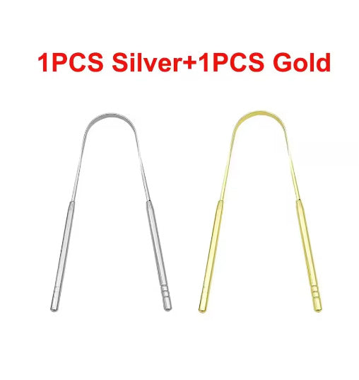 Stainless Steel Tongue Scraper Tongue Coating Cleaner Oral Cleaning Tools